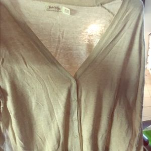 Cream Tan Botton-Up Cardigan