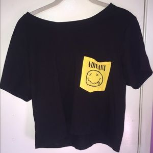 Nirvana Black Crop Top