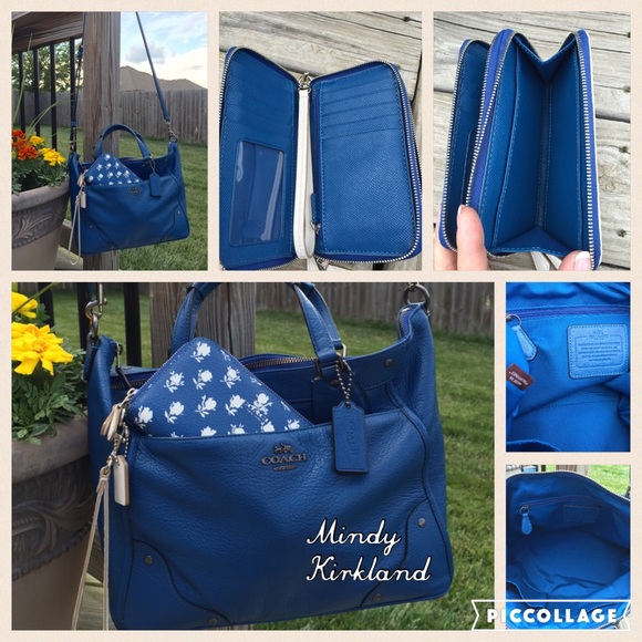 Coach Denim Pebble Grain Micke Satchel & wristlet - Picture 2 of 4