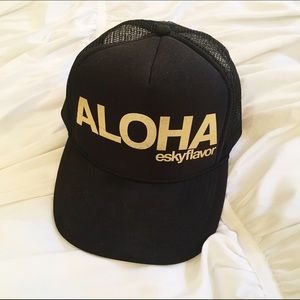 Black 'ALOHA' Eskyflavor Trucker Hat