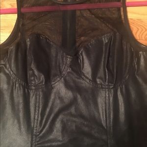 NWT hot H&M leather looking mini mesh dress