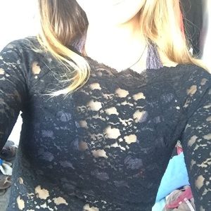 Black lace long sleeve from free people!
