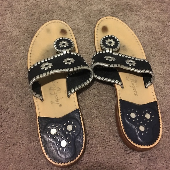 Black and silver jack Rogers