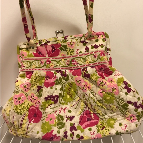 Vera Bradley Make Me Blush Kiss lock top bag.