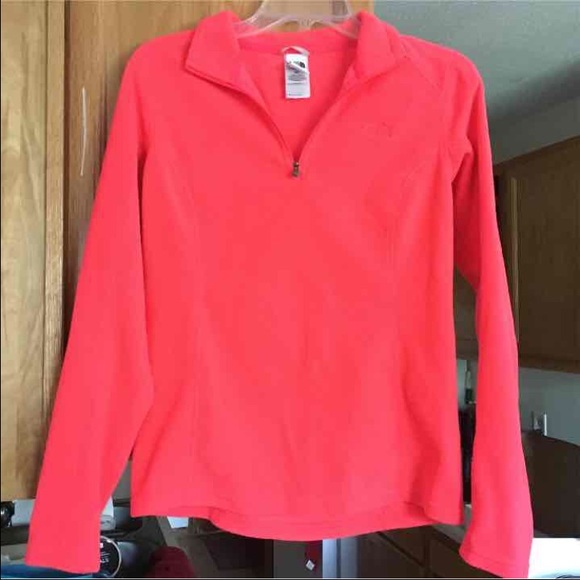 Pink Fuchsia Fleece North Face Half Zip