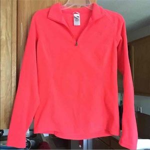 Pink Fuchsia Fleece North Face Half Zip