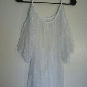 white boho lace dress