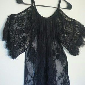 black boho lace dress
