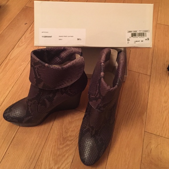 Jimmy Choo snake print leather booties! - Picture 1 of 4