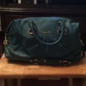 Gorgeous dark teal leather Coach bag!