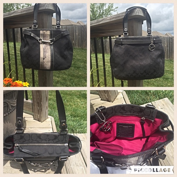 Coach Signature Nancy Python Print Small Tote ❤️ - Picture 2 of 2