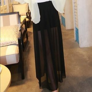 Black see through maxi skirt with mini