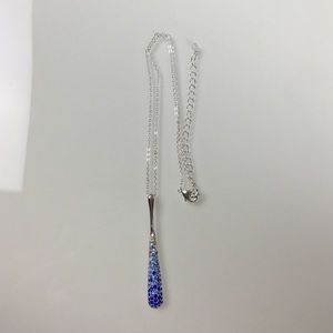 Silver and blue raindrop necklace