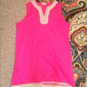 Pink and cream dress