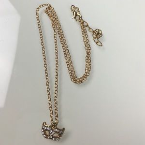Gold masquerade mask necklace