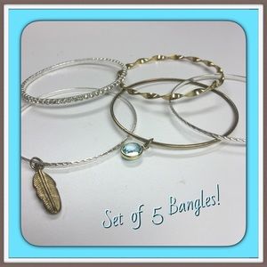 Set of 5 Bangle Bracelets