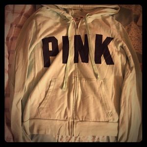 Pink vs sweatshirt light green with black PINK