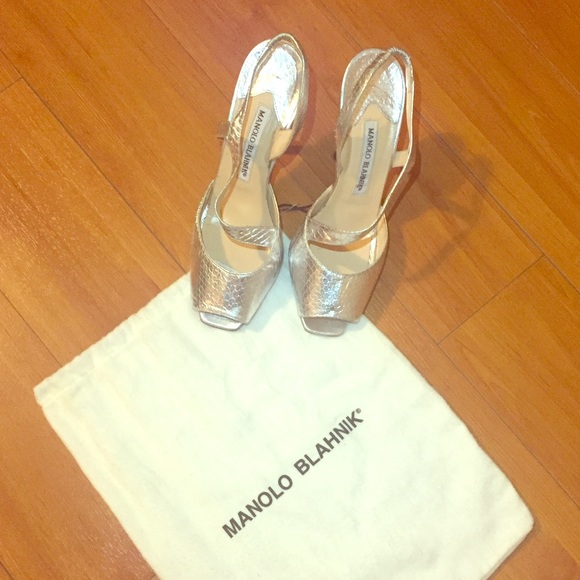 Manolo Peep Toe Sling Back