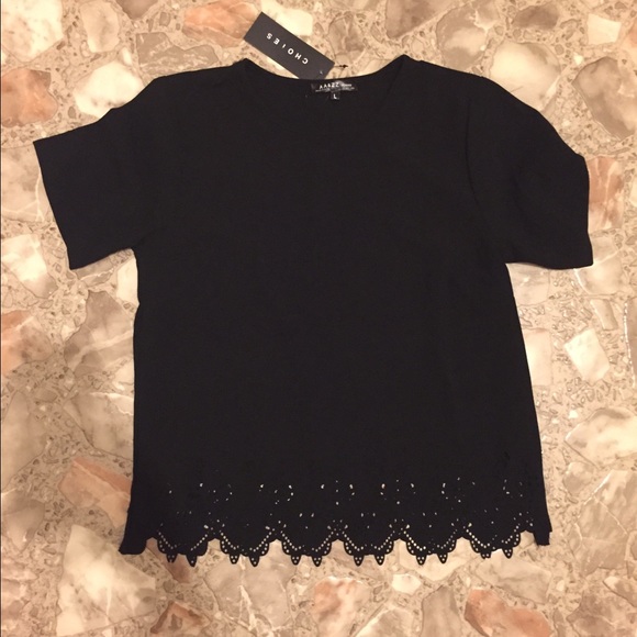 Adorable Black Laser cut out top