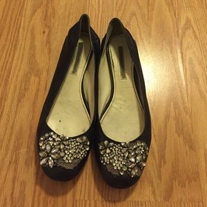 Black flats with rhinestones
