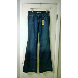 J Brand bellbottom blue jeans