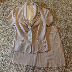 Tan skirt suit set