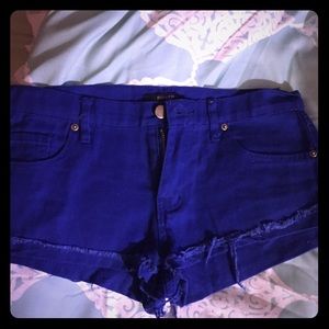 Royal blue cut off short shorts!
