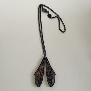 Tatty Devine black acrylic wing necklace