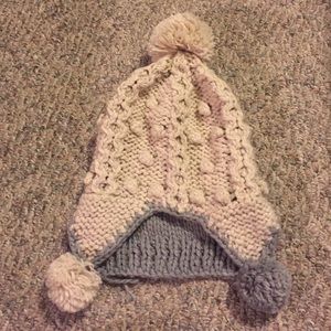 Beige Pom Pom hat