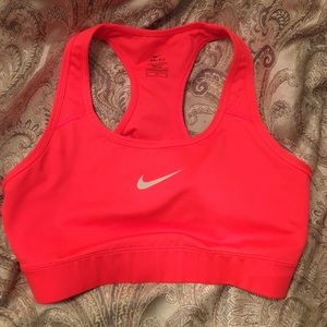 Bright pink nike sports bra!