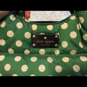 Kate Spade quilted green polka dot purse