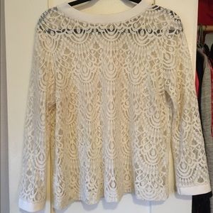 Banana Republic Lace Pullover Beige - Size L