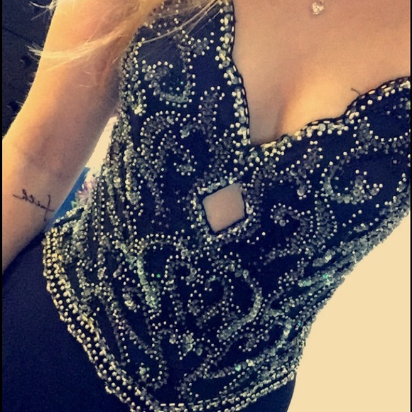 Navy blue prom dress