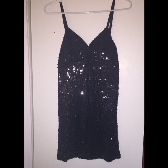 Black Sequin Mini Dress