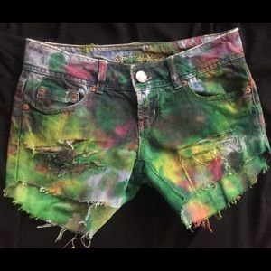 Custom Rastafarian cutoff Jean shorts