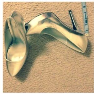 Silver platform heels