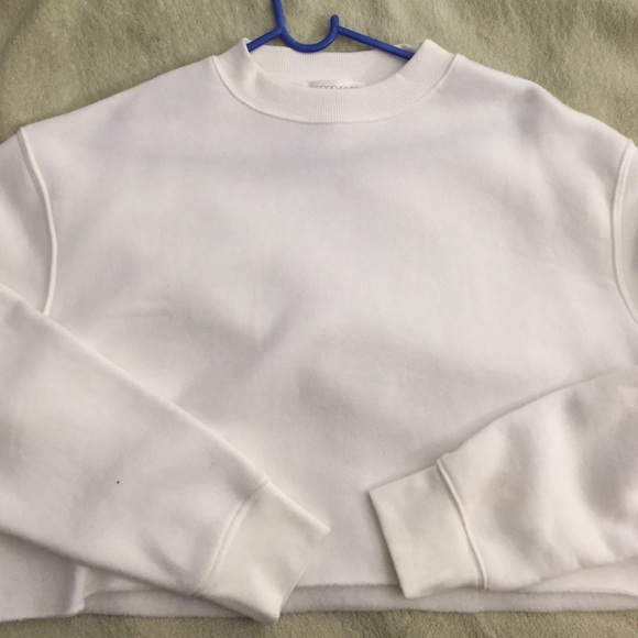 Cropped White Crewneck