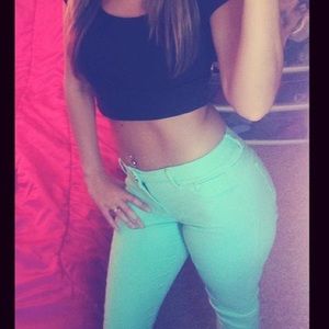 Charlotte russe mint stretch pants size 6