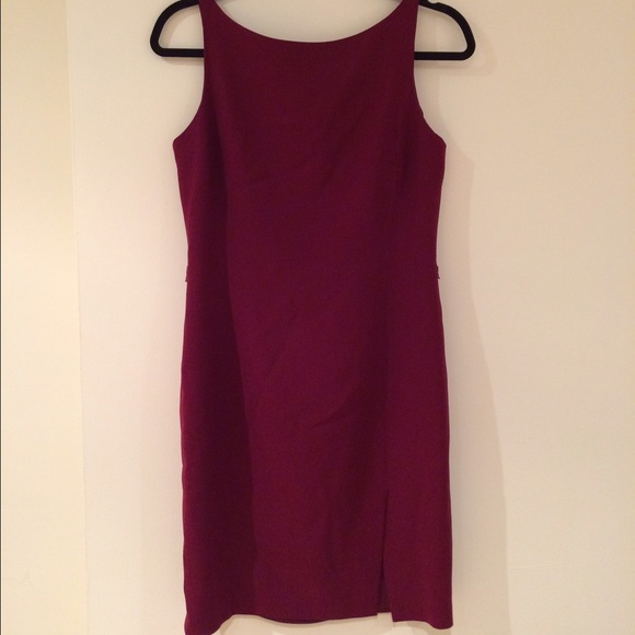 Wine red business casual dress