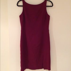 Wine red business casual dress