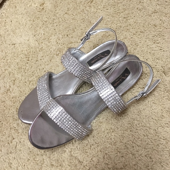 Small silver diamond heels