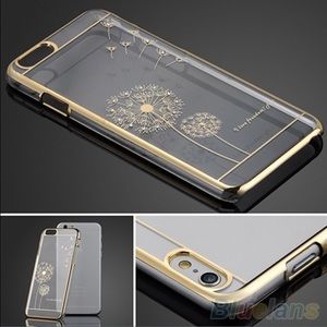 Clear and gold flower rhinestone iPhone 6/6s case