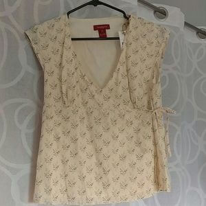 Sundance Floral Wrap Blouse