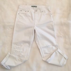 Topshop Distressed White Boyfriend Jeans
