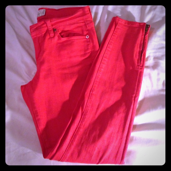 Lucky Brand Super Skinny Coral Jeans size 4 / 27