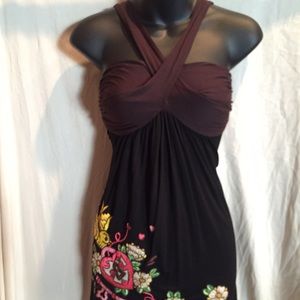 Dark brown and black tunic