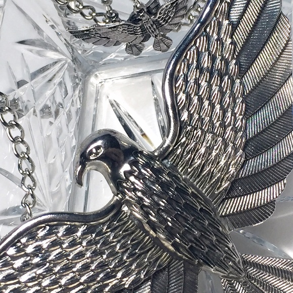 B2G1 SALE Silver Tone Eagle Statement Set