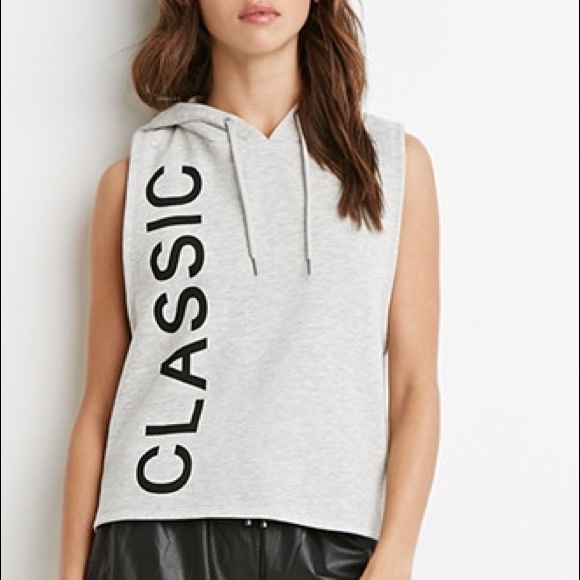 forever 21 sleeveless hoodie