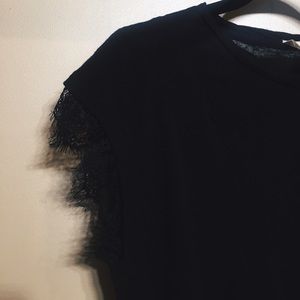 Black Lace Detail Top