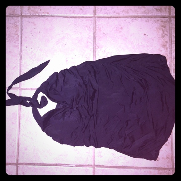 Slimming black halter one piece swimsuit